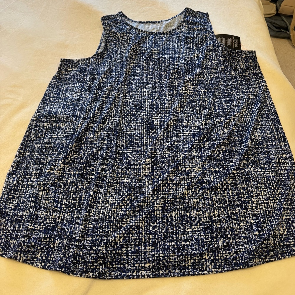NWT - Blue, White, and Black Swim Cover Up/Athletic Dress